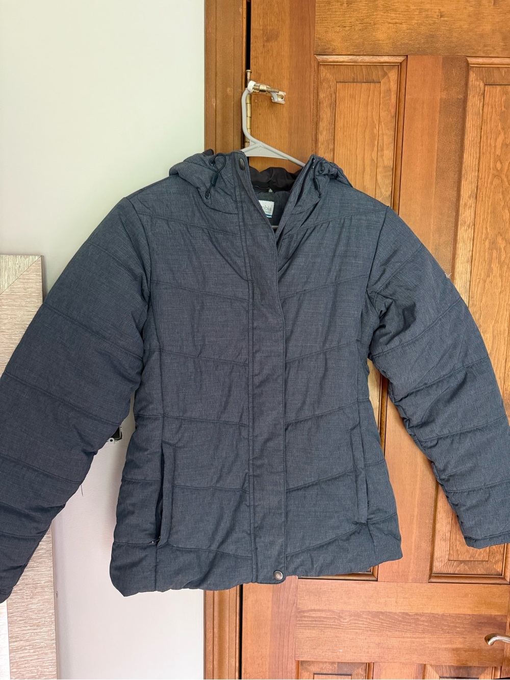 Columbia Slate Gray Quilted Hooded Jacket